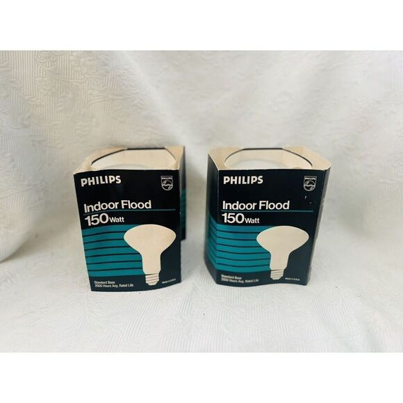 Philips 150W Indoor / Outdoor Flood Light Bulbs 2 Bulbs - Picture 1 of 3